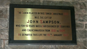 Sampson memorial plaque in Heavitree Parish Church