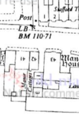 Map showing Manor Cottages early 1950s