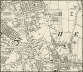 1906 OS map showing location of Ladysmith Road